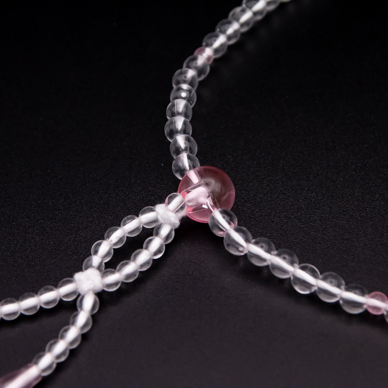 水晶 紅水晶仕立 数珠 8寸（小・女性向け） プラスチック 綿房 創価